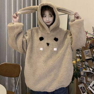 Rabbit Themed Fleece Hoodie