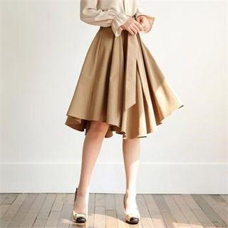 Tall Size Asymmetric-hem Tie-waist Skirt
