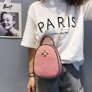 Embellished Bug Faux Leather Crossbody Bag