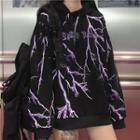 Bolt Print Hoodie Black - One Size