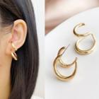 Double Hoop Earring Wer069 - 1 Pair - Gold - One Size