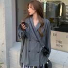Long-sleeve Double-breasted Crinkle Shirt