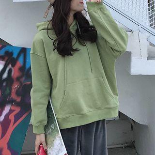 Plain Hoodie / Velvet Wide-leg Pants