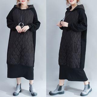 Quilted Midi Hoodie Dress