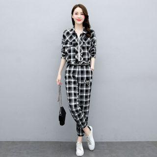 Set: Plaid Jacket + Harem Pants