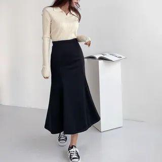 Napped Mermaid Maxi Skirt