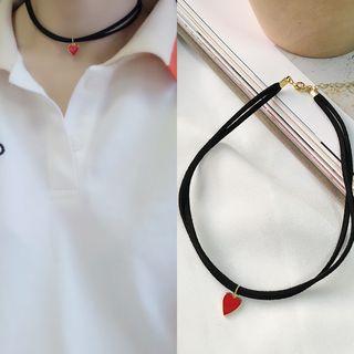 Heart Dangle Layered Choker