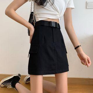 Set: Mini A-line Cargo Skirt + Belt