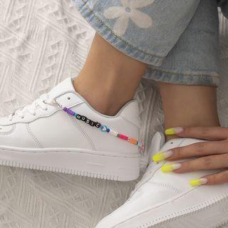 Lettering Bead Sneaker Chain Silver - One Size