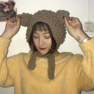 Bear Ear Knit Trapper Hat