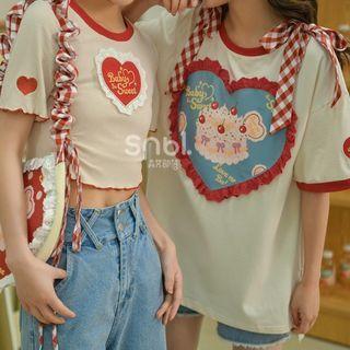 Short-sleeve Ruffle Heart T-shirt (various Designs)