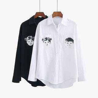 Double Print Pocket Blouse