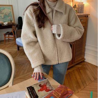 Collared Fleece Zip-up Jacket