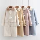 Pom Pom Accent Midi Coat