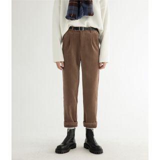 Cropped Straight Leg Corduroy Pants
