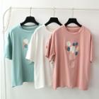 Short-sleeve Sequined Balloon Embroidered T-shirt
