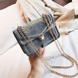 Velvet Embroidered Crossbody Bag