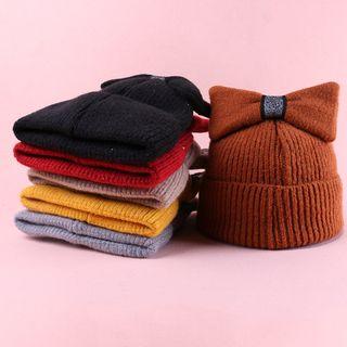 Bow Accent Knit Beanie