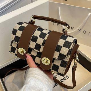 Checkerboard Boston Crossbody Bag