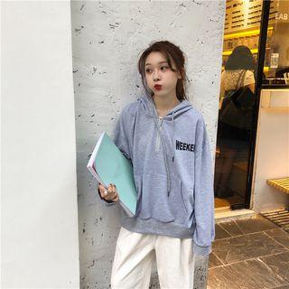 Letter Print Zip Hoodie