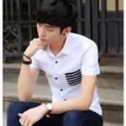 Striped Pocket Short-sleeve Shirt