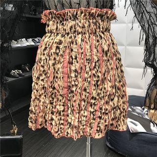 Leopard Pattern Mini Skirt