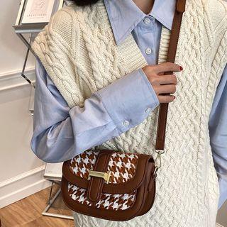 Mini Flap Houndstooth Crossbody Bag