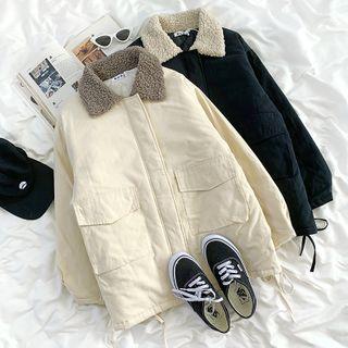 Fleece Trim Cargo Jacket