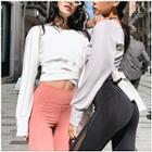 Cropped Lace-up Pullover