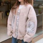 Pocket-trim Faux-shearling Jacket