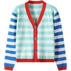 Striped Cardigan Green & Blue - One Size