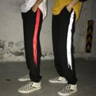 Couple Matching Contrast-trim Jogger Pants
