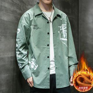 Fleece-lined Lettering Shirt