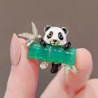 Panda Brooch Ly2209 - Black & White & Green - One Size