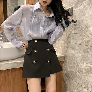 Double-breasted Mini Skort