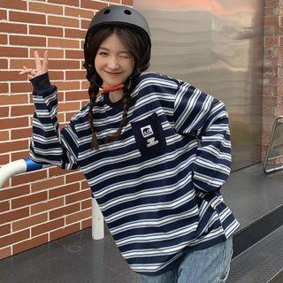 Striped Applique Sweatshirt