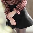 Ruffle-hem Brushed-fleece Mini Skirt