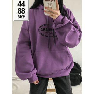 Letter-printed Brushed-fleece Lined Hoodie