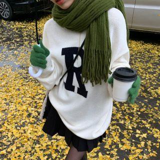 Lettering Sweater Milky White - One Size