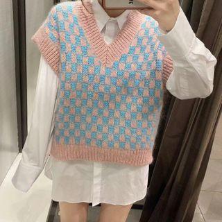 Checkered Sweater Vest