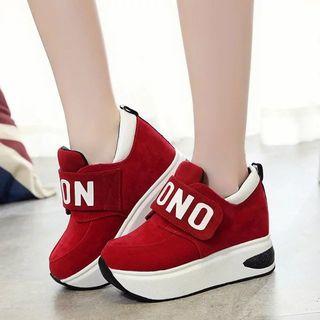 Letter Adhesive Strap Platform Sneakers