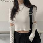 Detachable Sleeves Cropped T-shirt