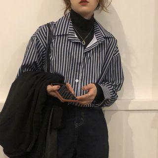 Stripe Long Sleeve Shirt As Shown In Figure - One Size