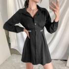 Letter Embroidered Shirtdress