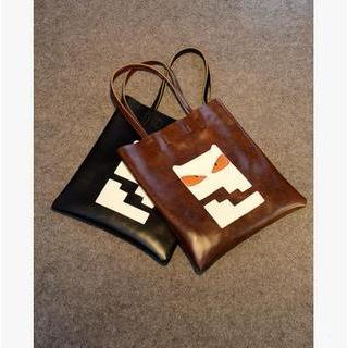Appliqu  Faux Leather Tote