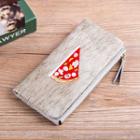 Pizza Embroidered Long Wallet