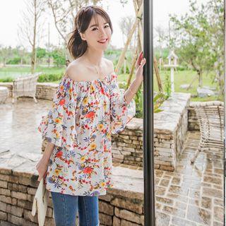 Floral Print Off-shoulder Blouse