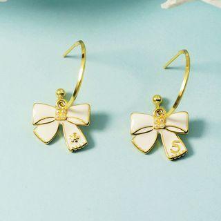 Bow Alloy Dangle Earring Bow Earring - White - One Size