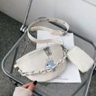 Dolphin Embroidered Croc Grain Faux Leather Sling Bag