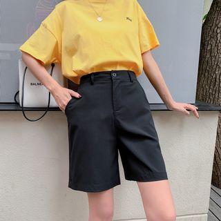 High Waist Straight-leg Shorts